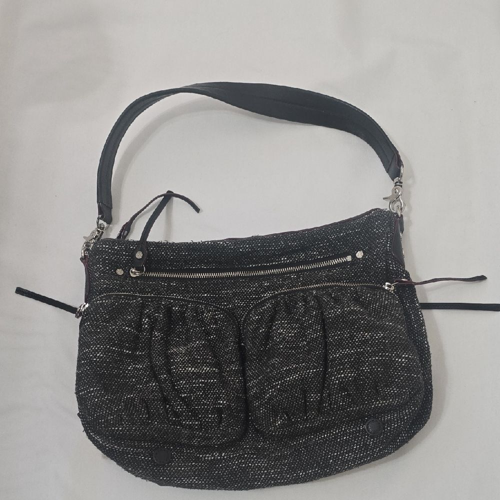 MZโWALLACEโ NY Black Tweed Shoulder Bag
